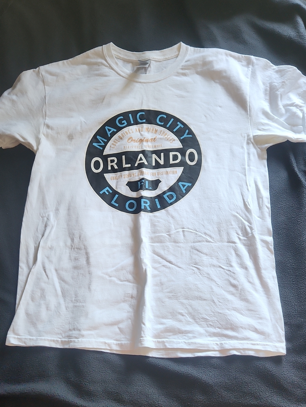 Orlando Florida Magic City Graphic Tee - White with Blue & Black Logo